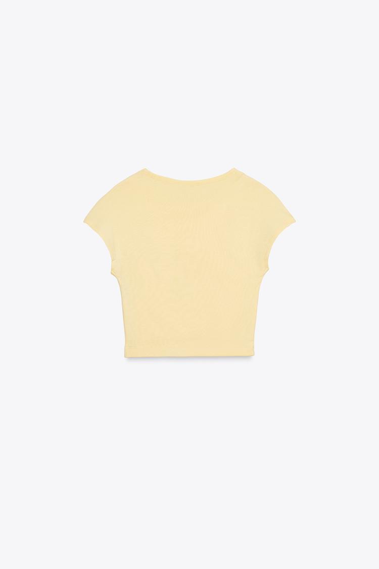 Top Zara básico amarillo