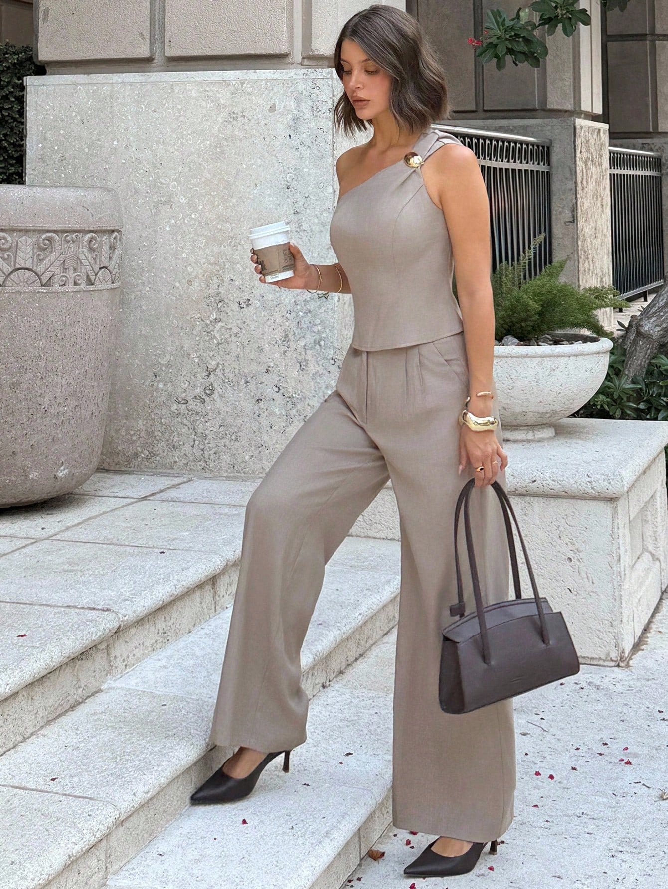 Set de lino asimetrico