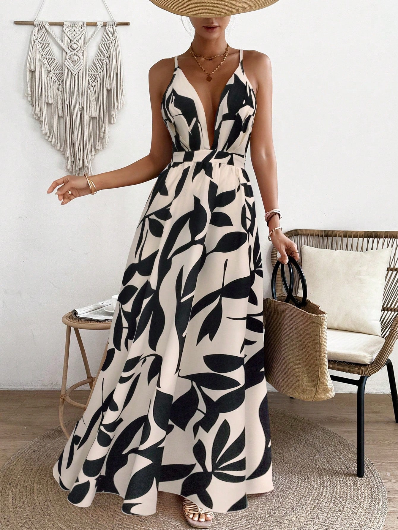 Maxivestido estampado