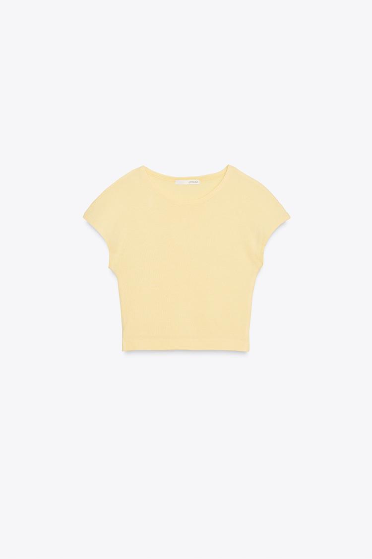Top Zara básico amarillo