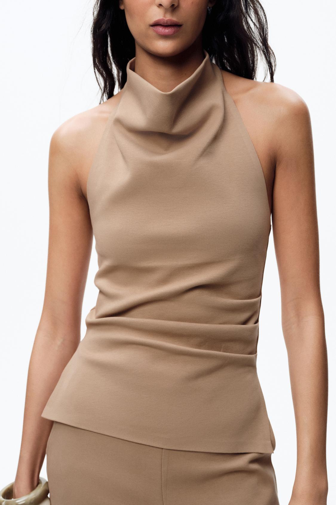Top halter Zara camel