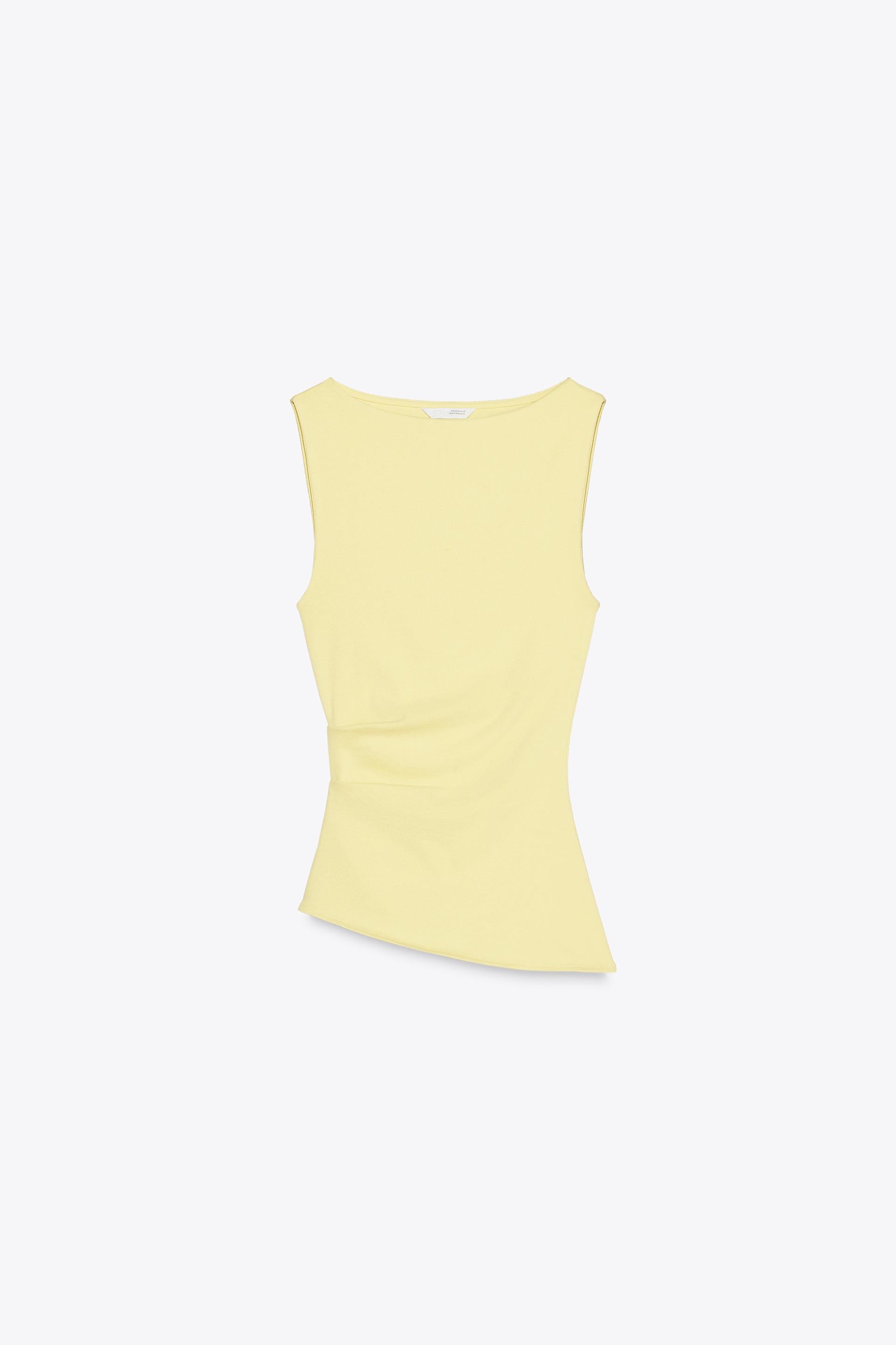Top asimetrico Zara amarillo