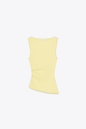 Top asimetrico Zara amarillo