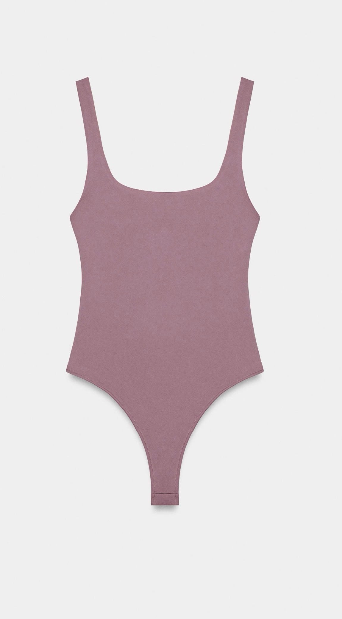 Body Zara corte cuadrado rosado