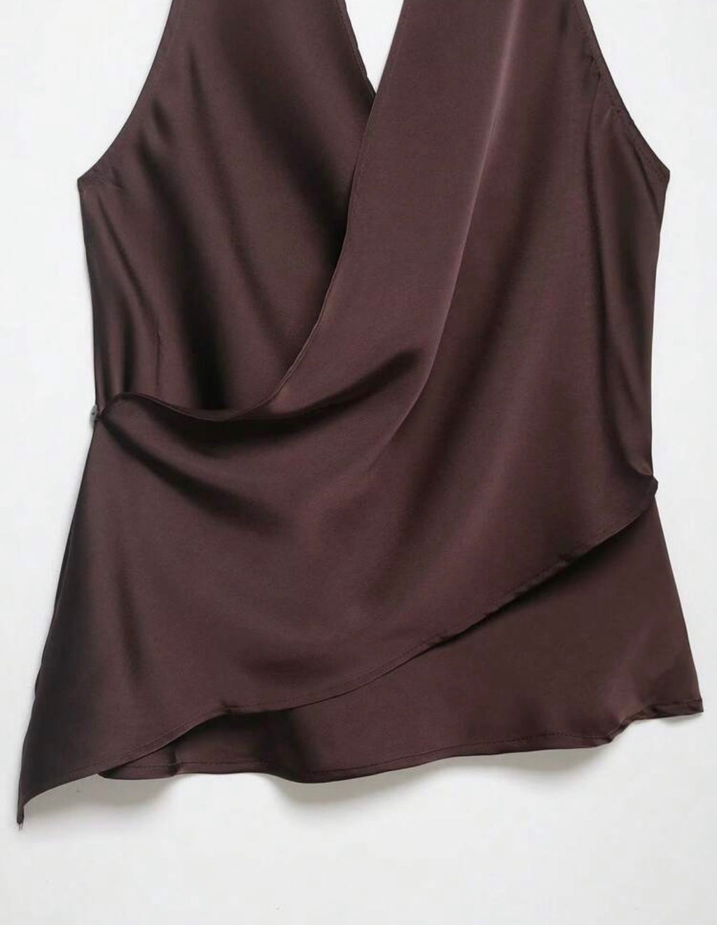 Blusa de Satén Cruzada