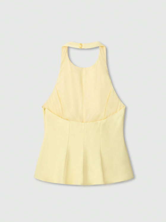 Top corte halter amarillo
