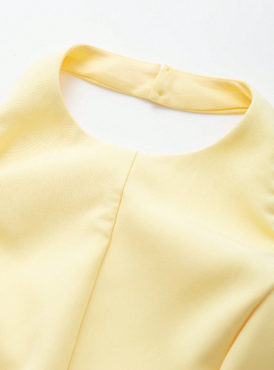 Top corte halter amarillo