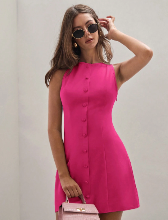 Vestido mini de botones