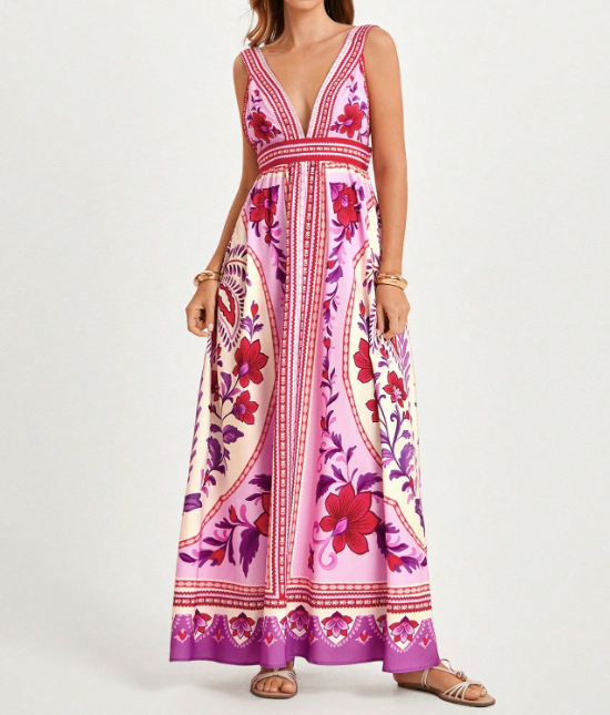 Maxivestido estampado