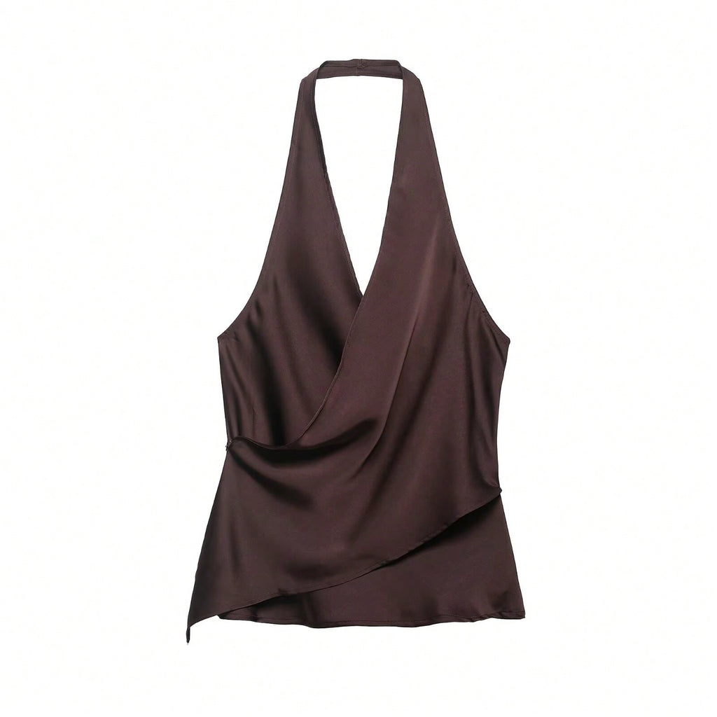 Blusa de Satén Cruzada