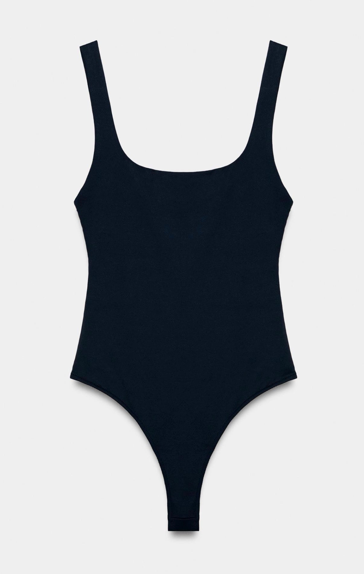 Body Zara corte cuadrado azul