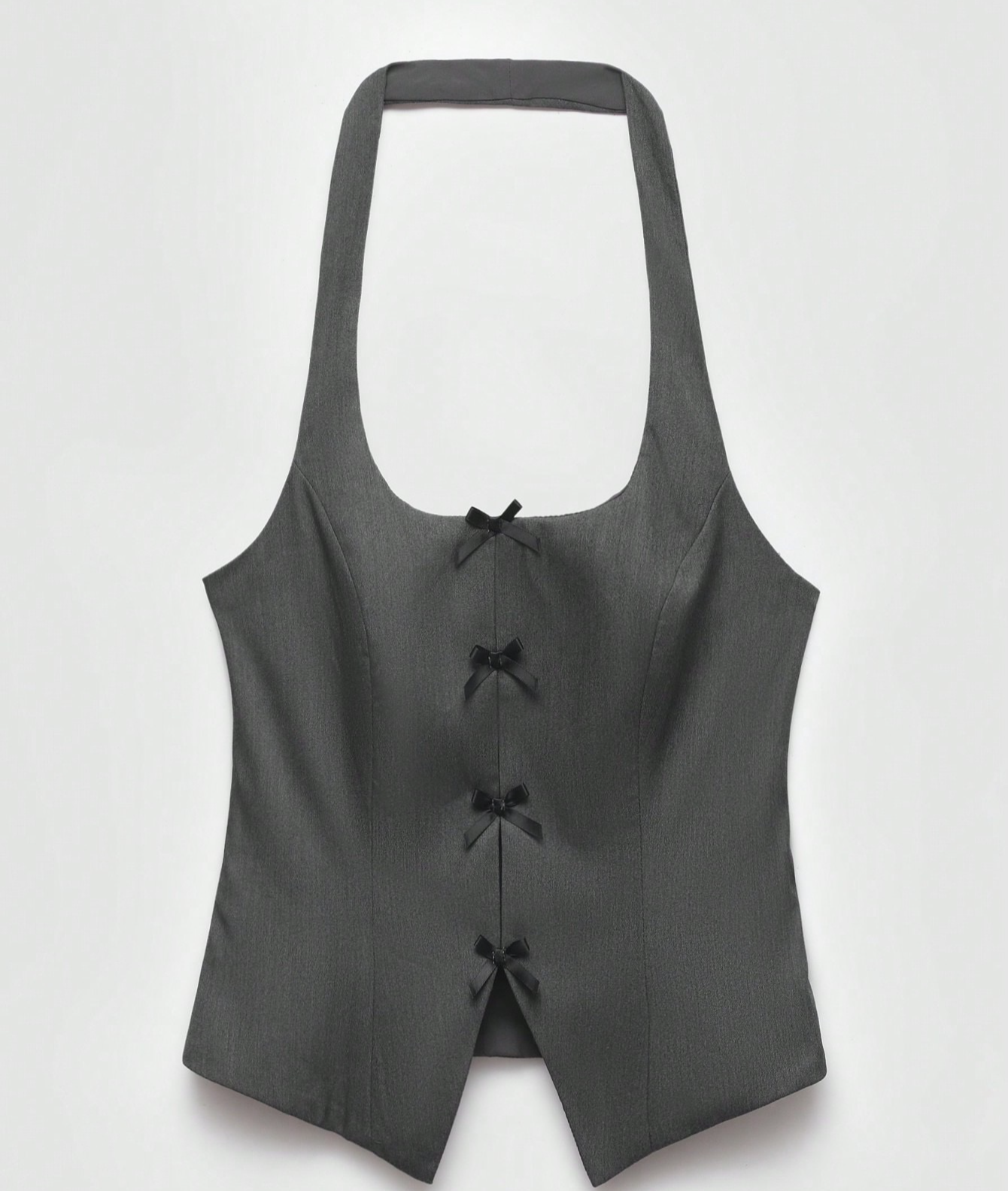 Blusa gris corte halter