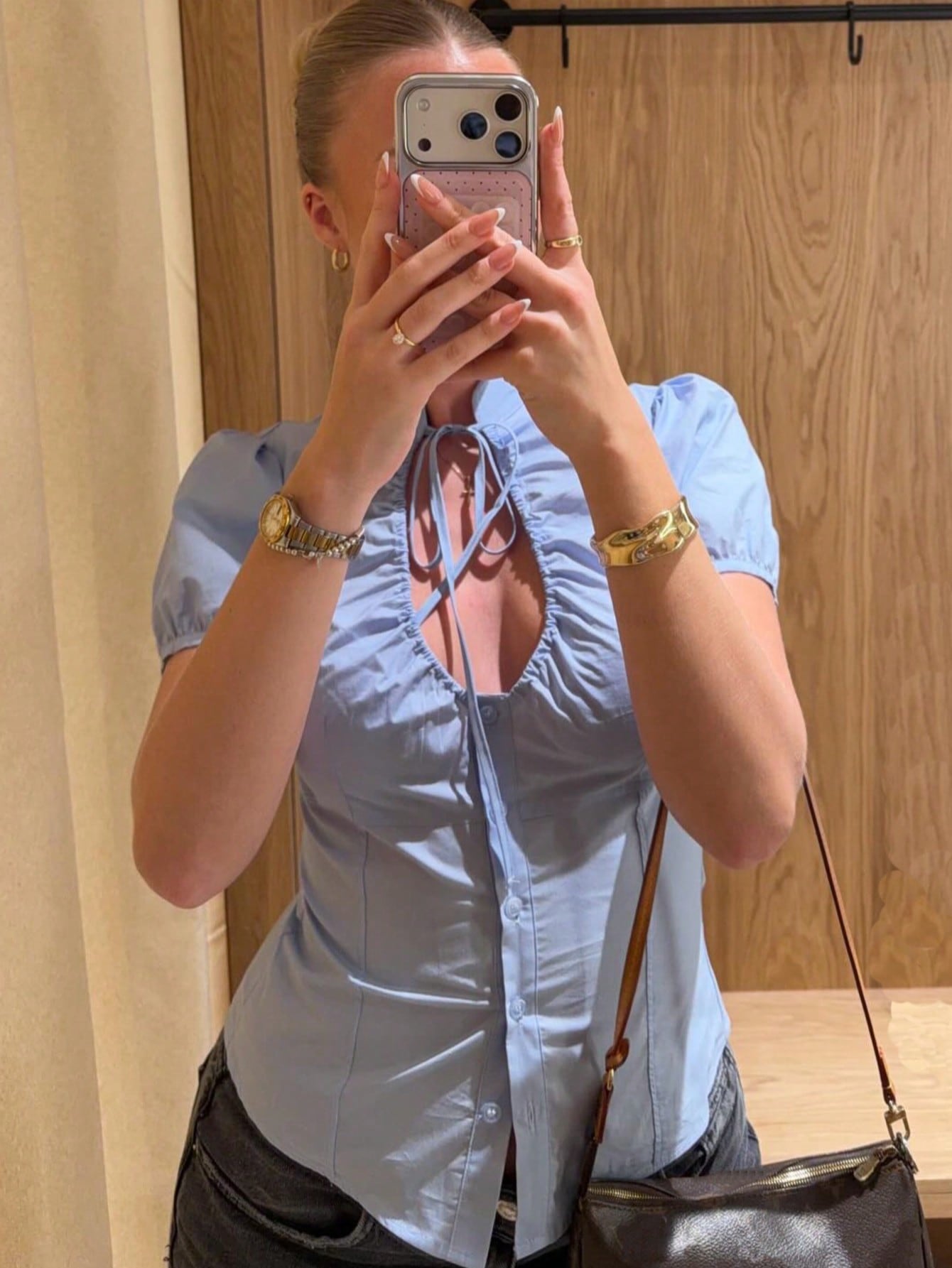 Blusa azul celeste