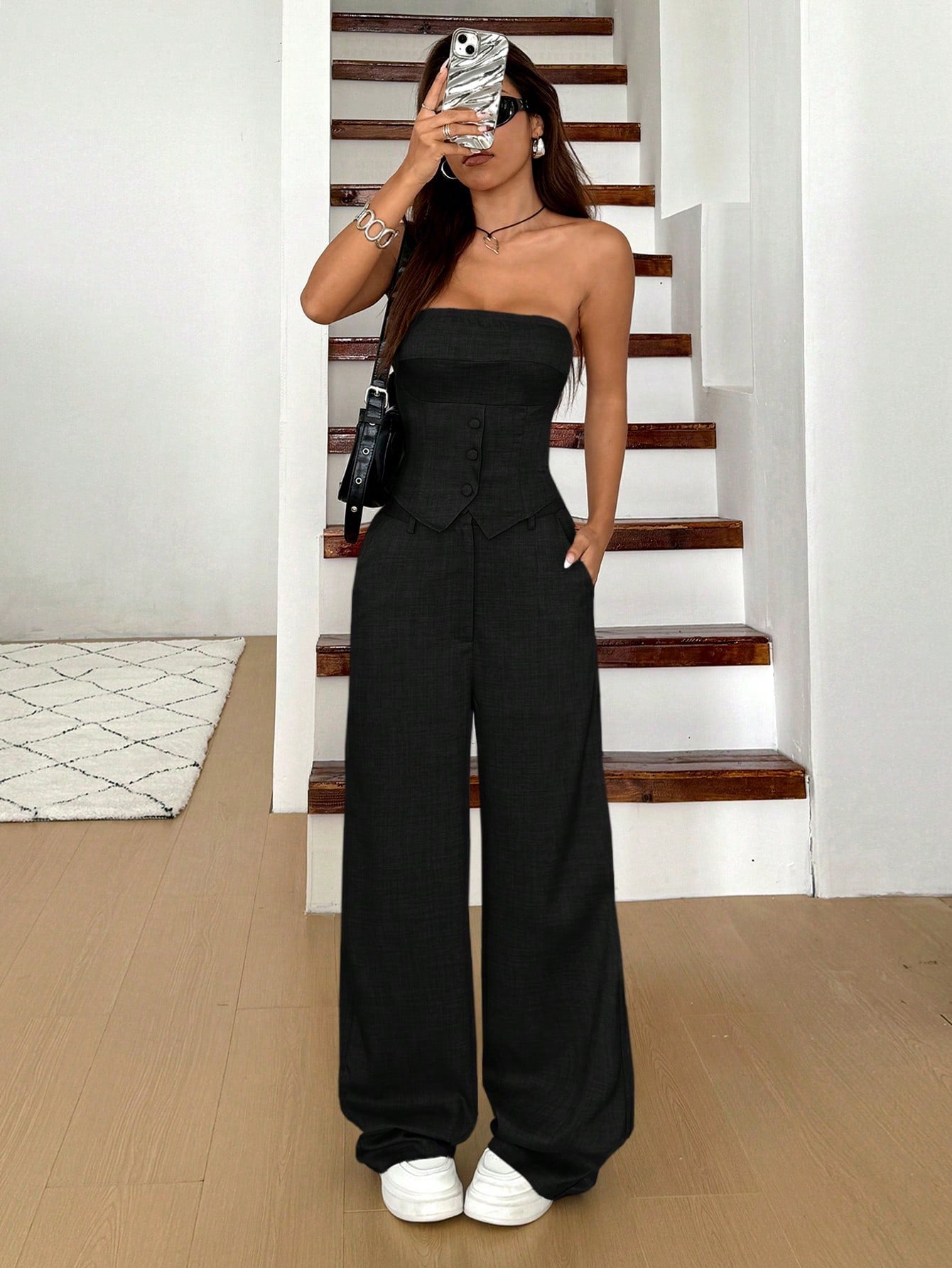 Set negro strapless