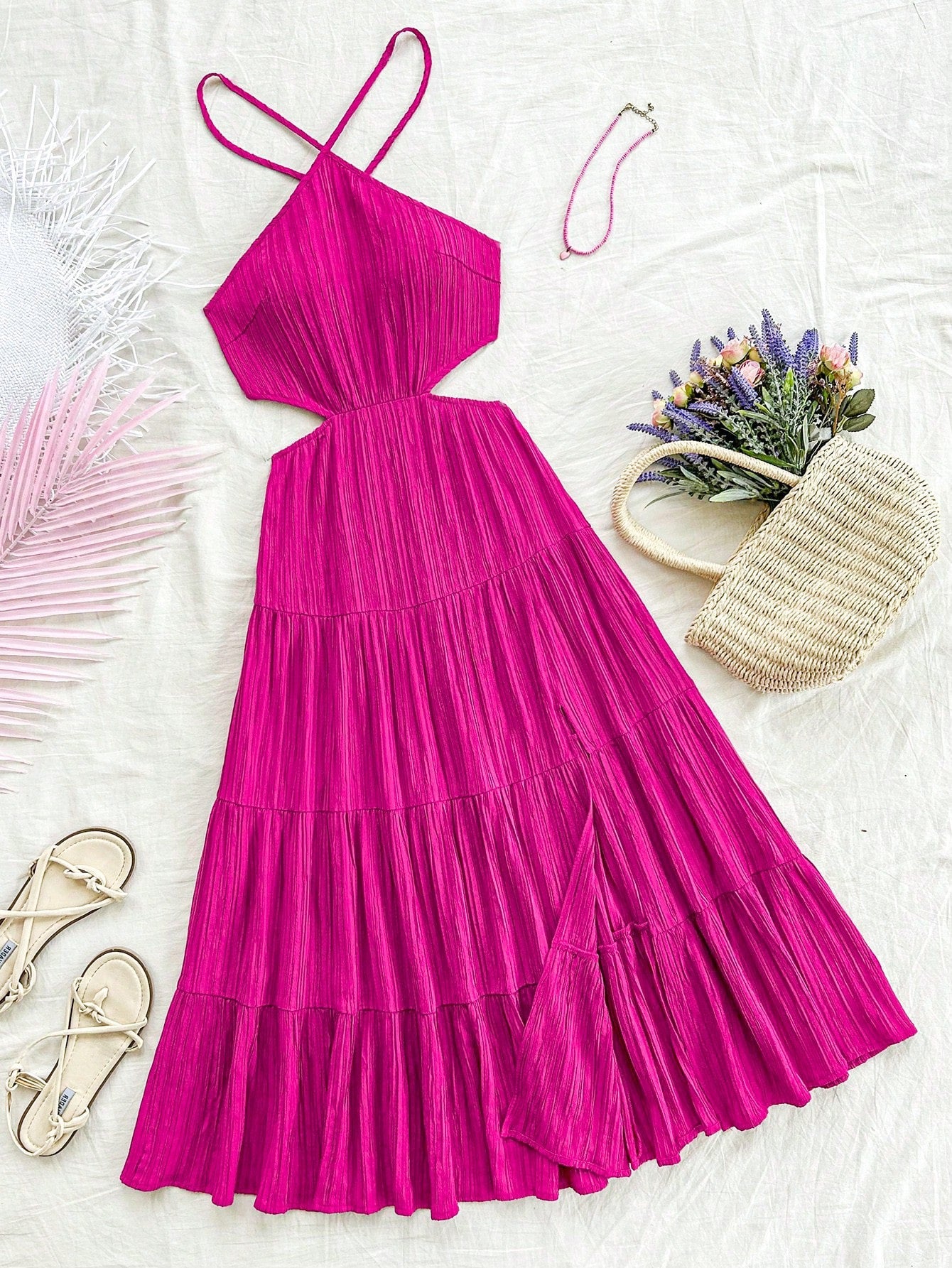 Maxi vestido fucsia