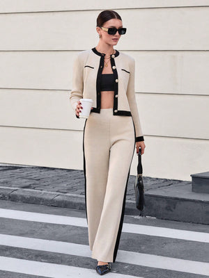 Conjunto de cárdigan de punto