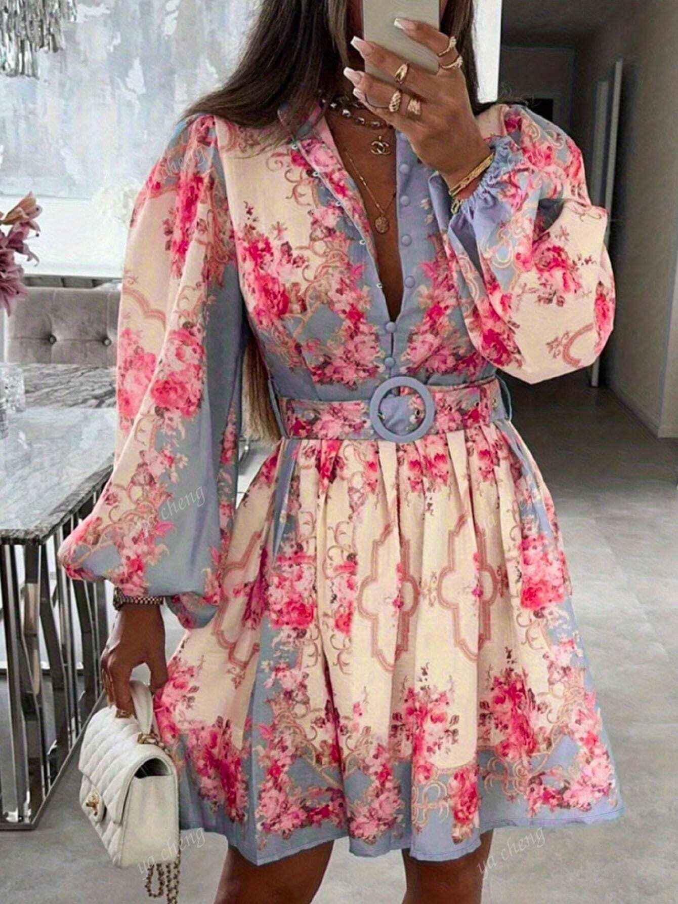 Vestido elegante estampado
