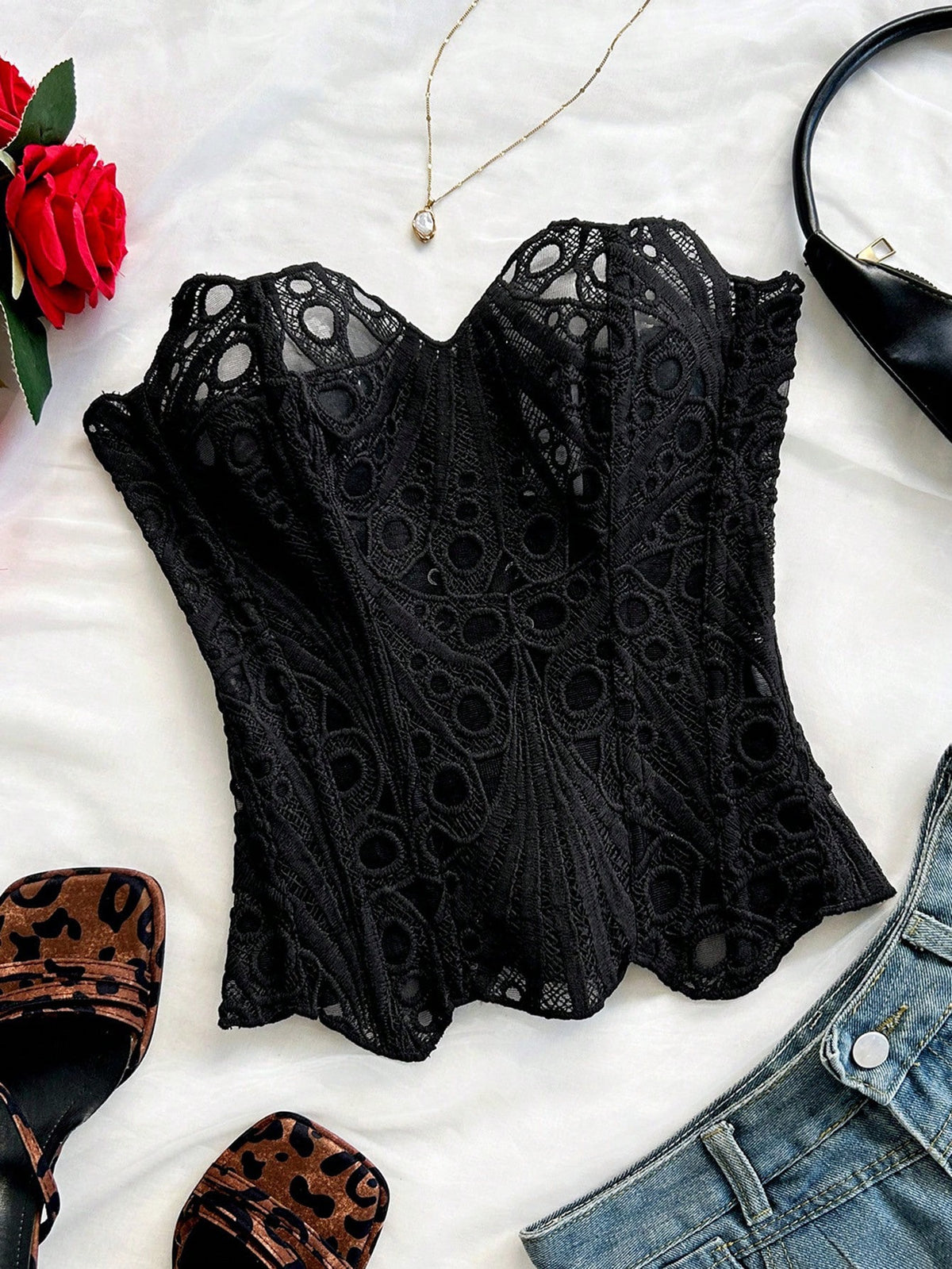 Top corset brocado