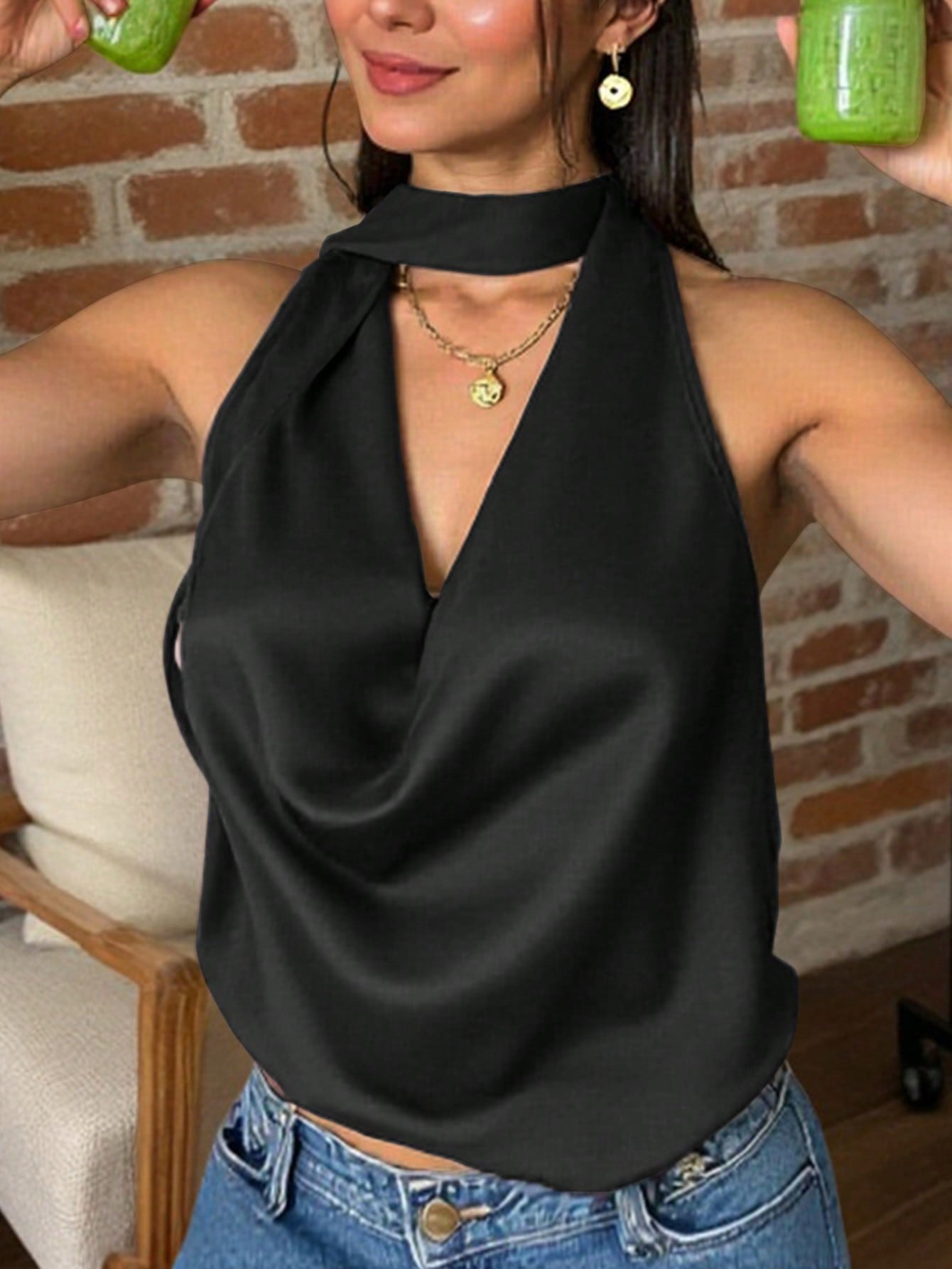Blusa de saten