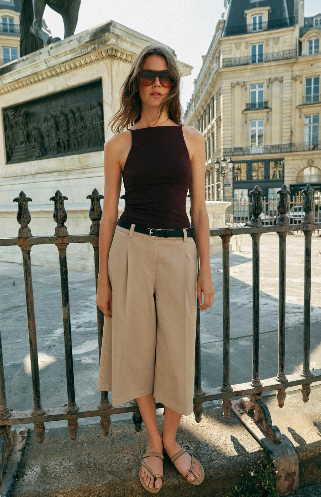 Top tirantes Zara marrón