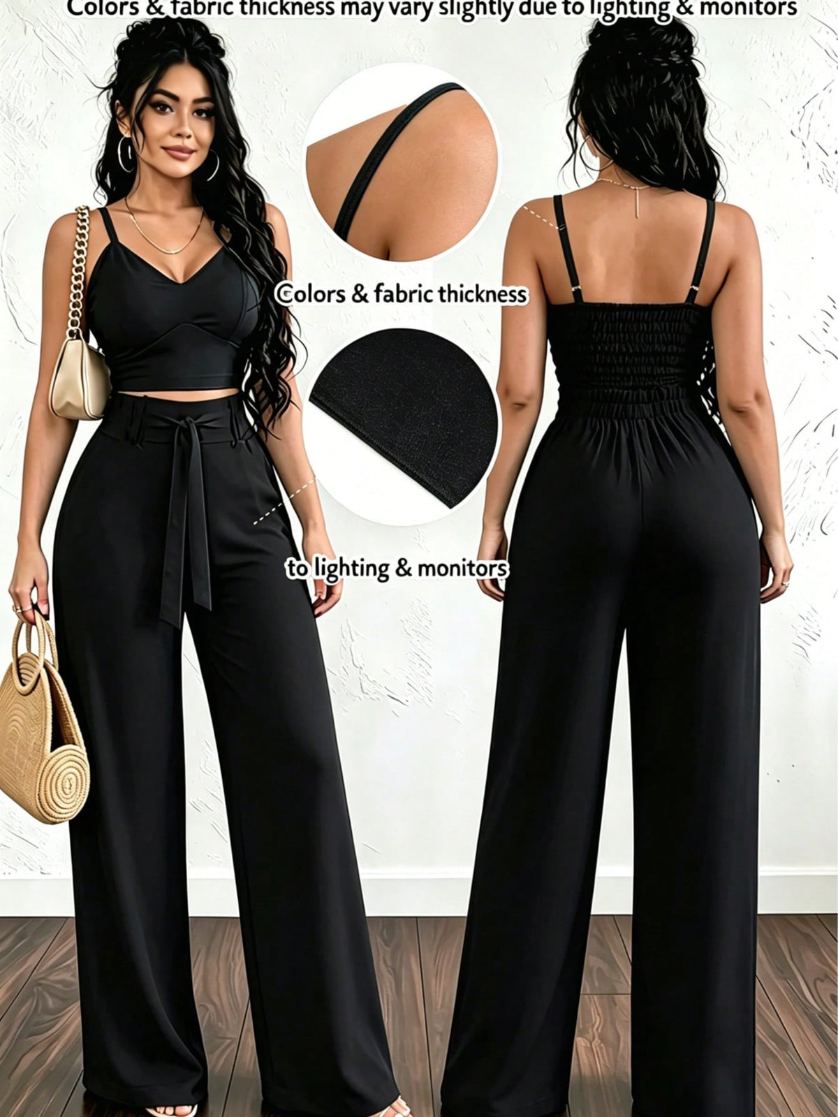 Set negro de lino