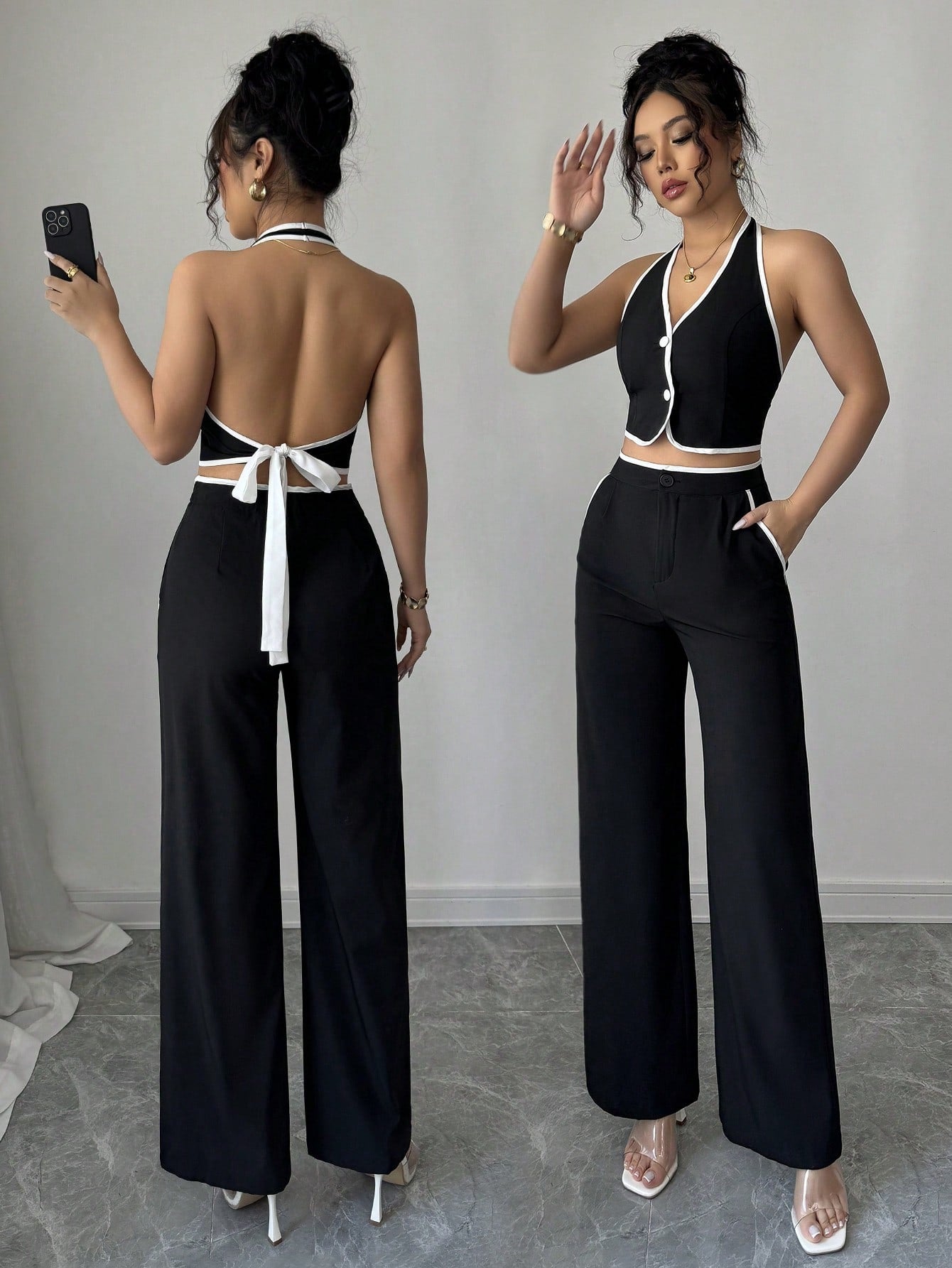 Set negro backless