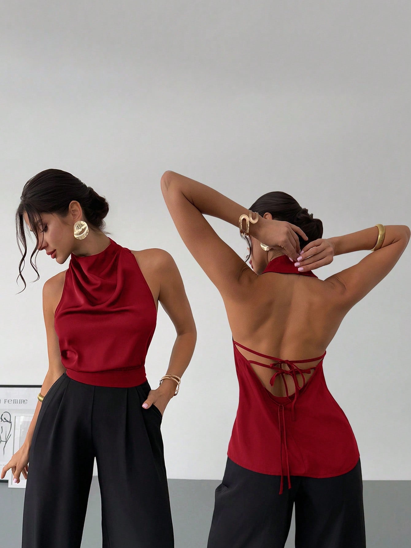 Blusa de seda vino
