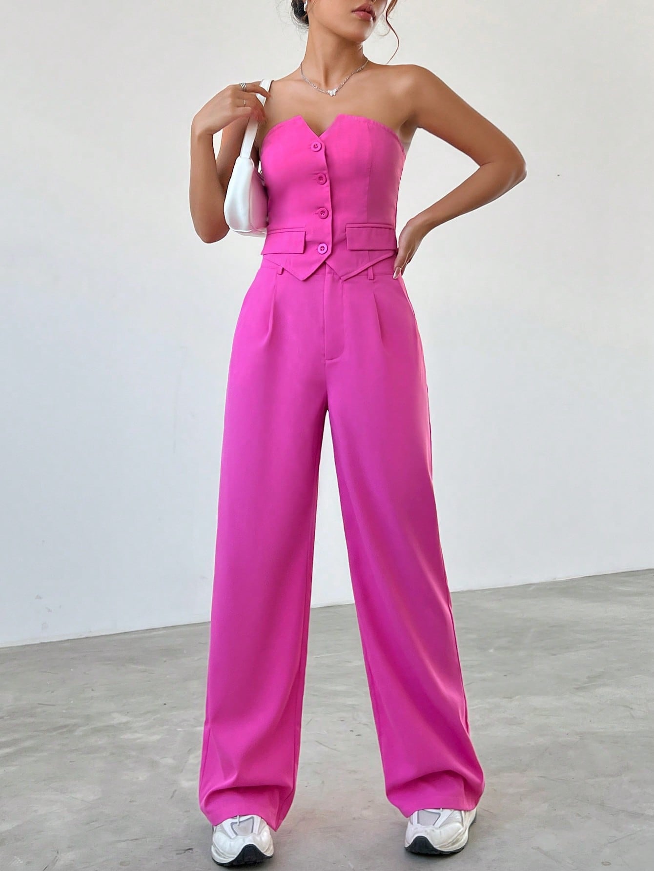 Set fucsia strapless
