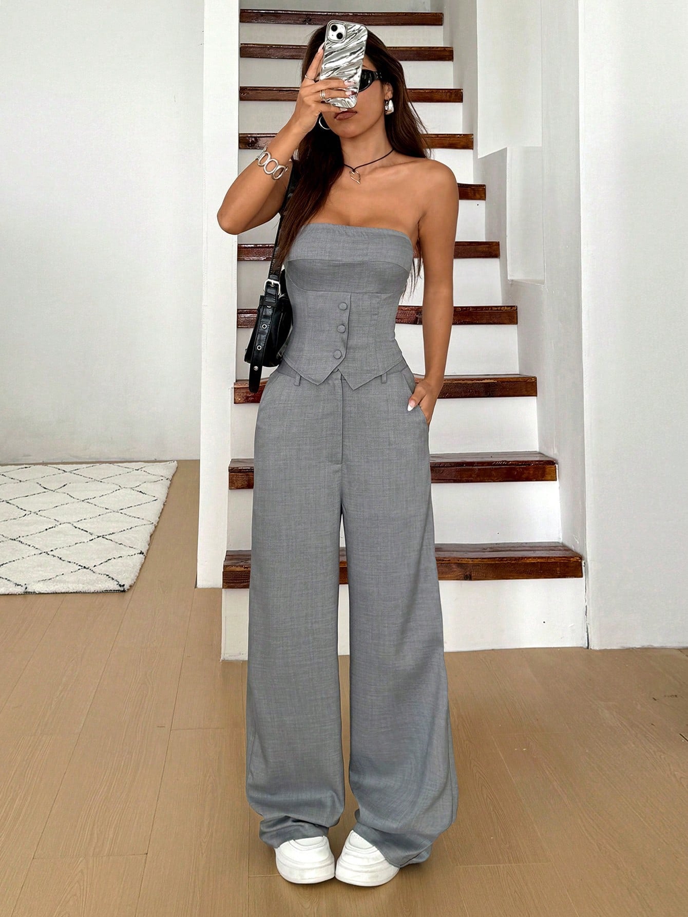 Set gris strapless