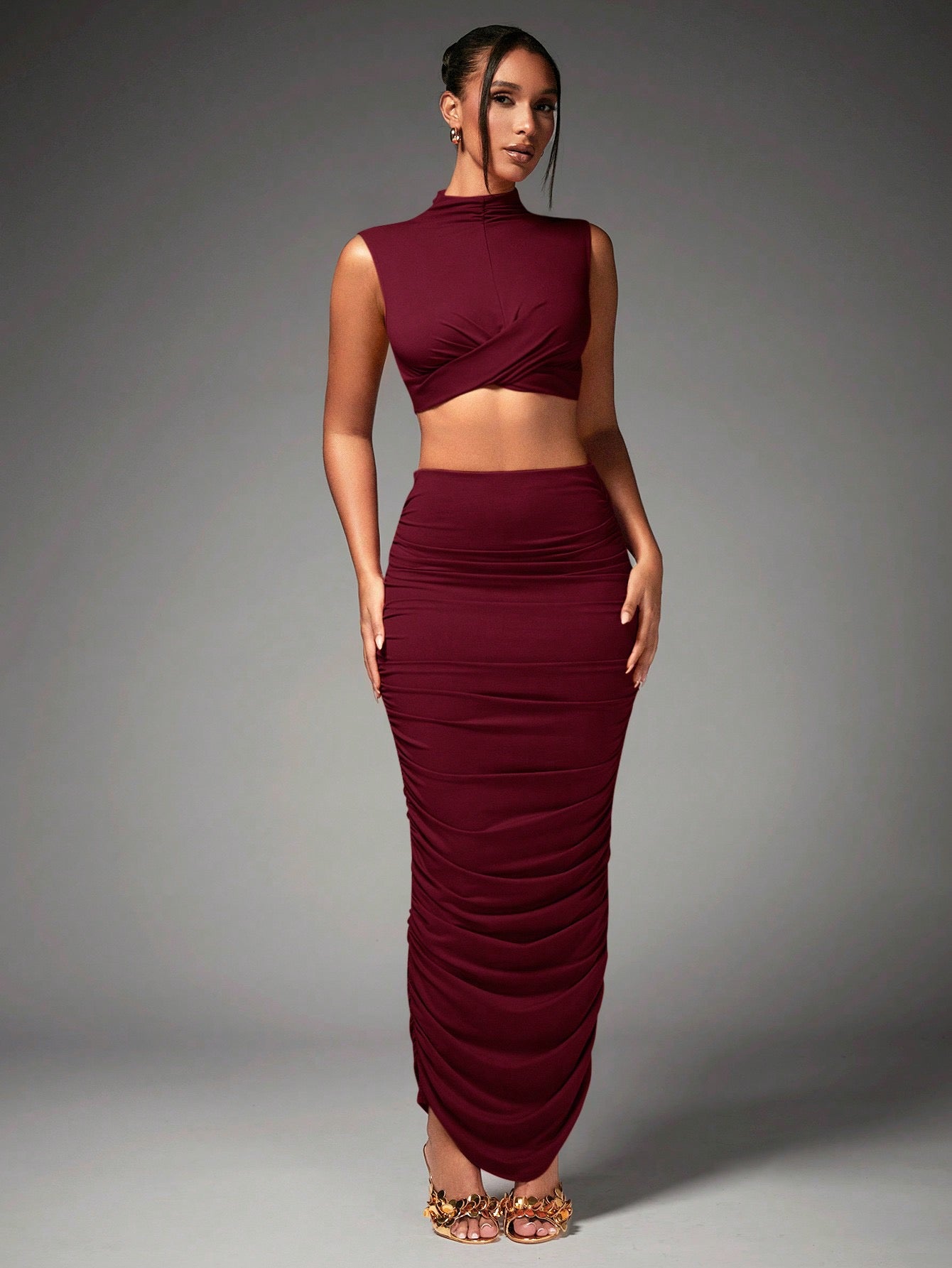 Conjunto de vestir burdeos