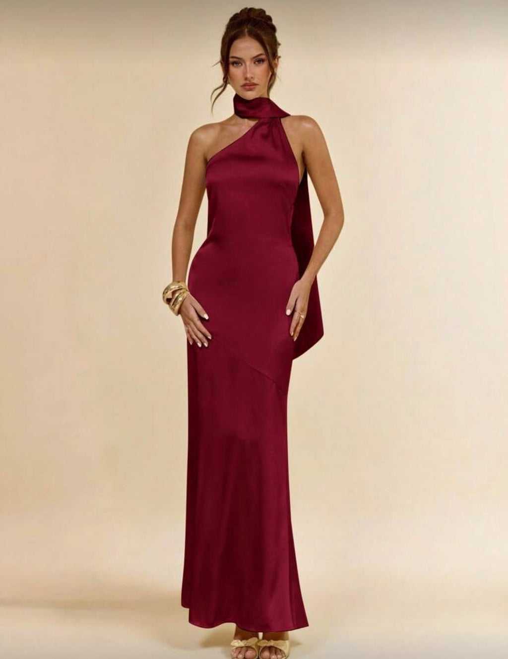 Maxivestido saten