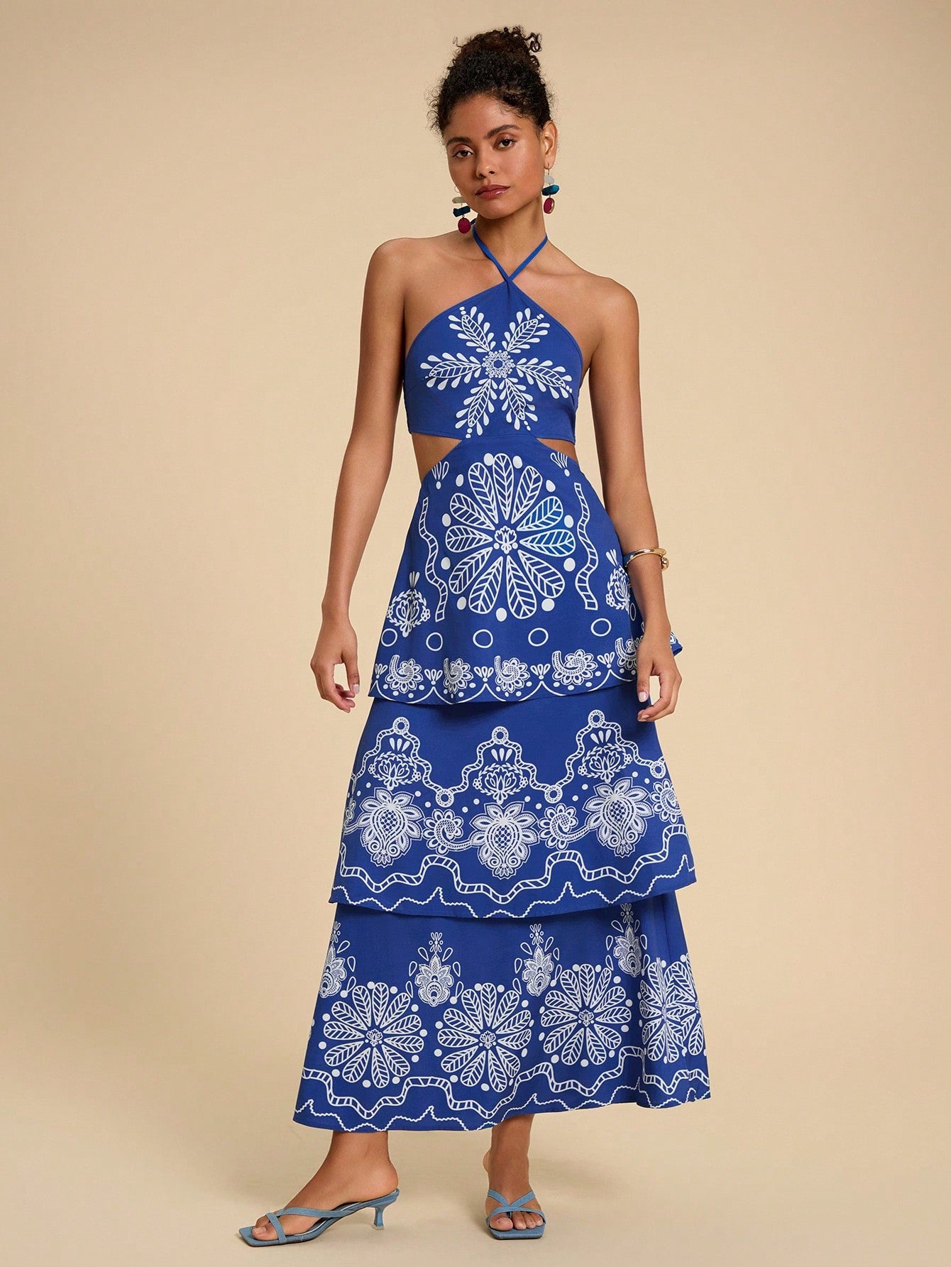 Vestido halter azul