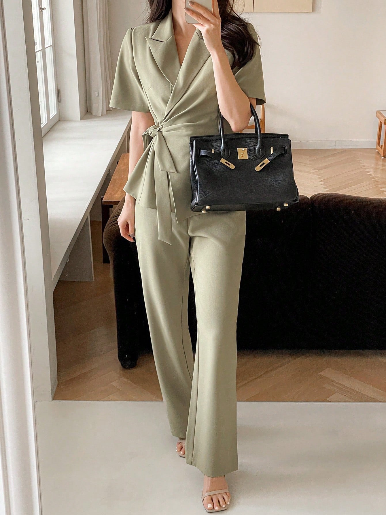 Conjunto elegante color pistacho