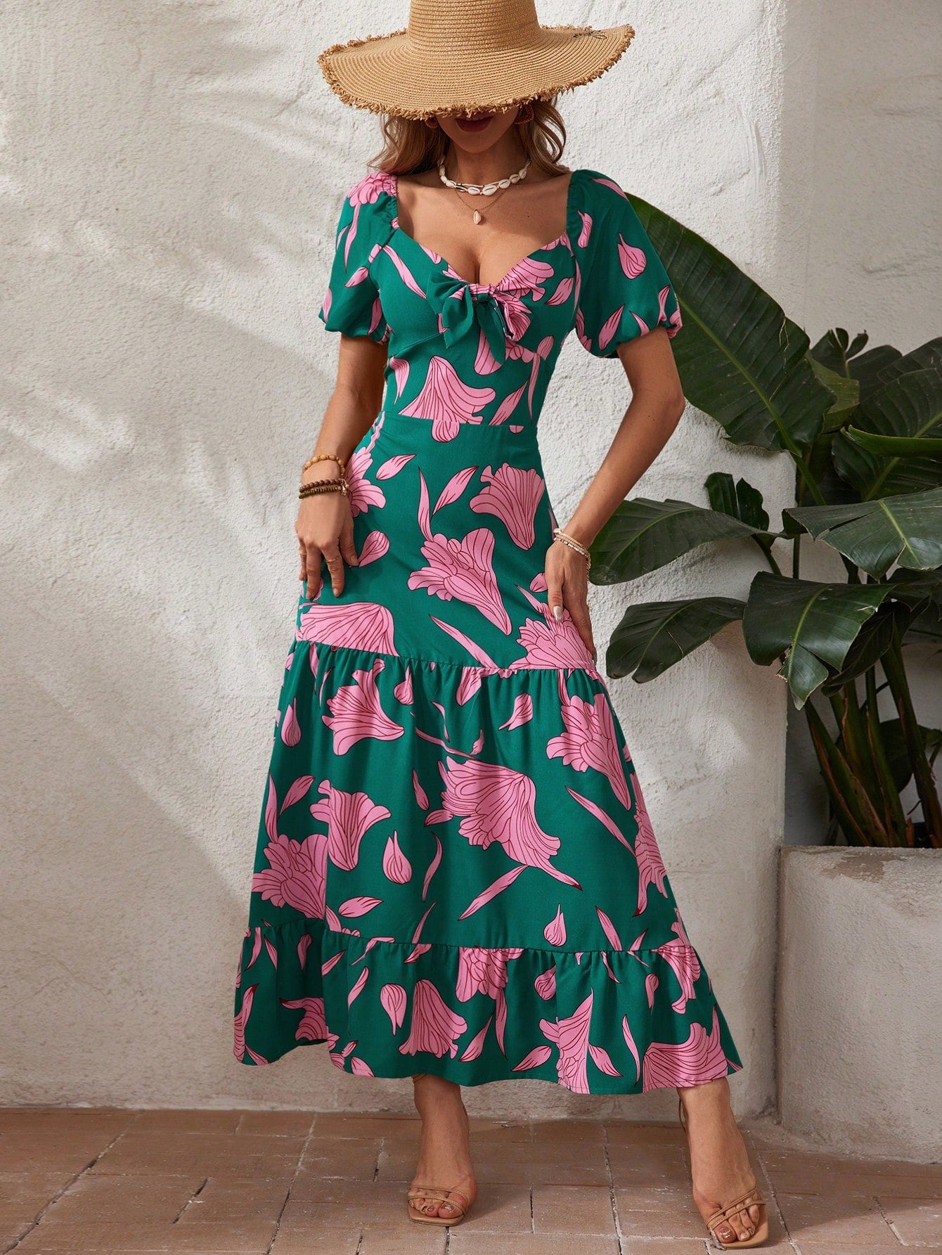 Maxivestido estampado