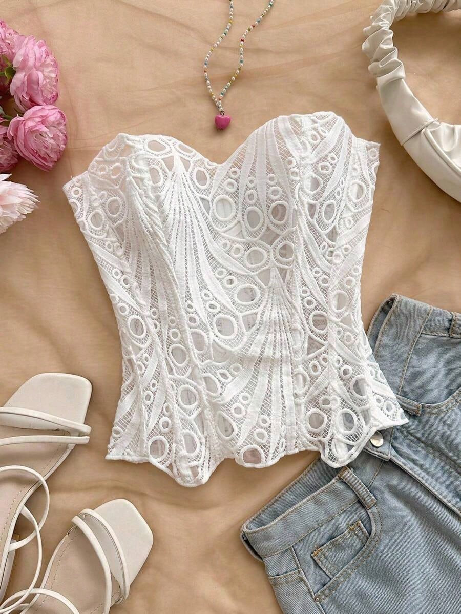 Top corset blanco