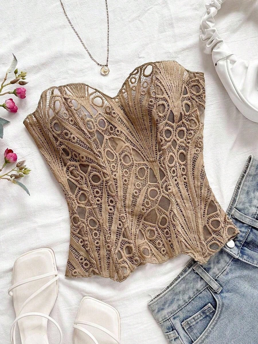 Top corset marrón