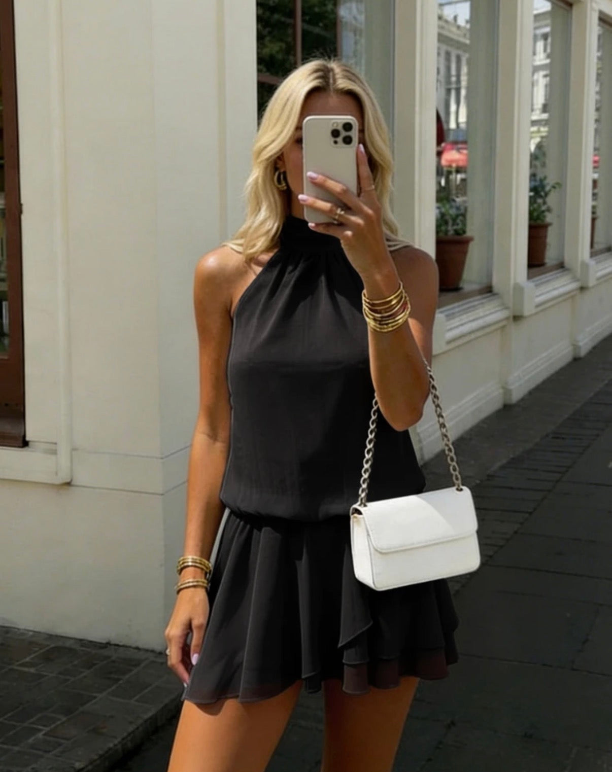 Vestido mini elegante negro