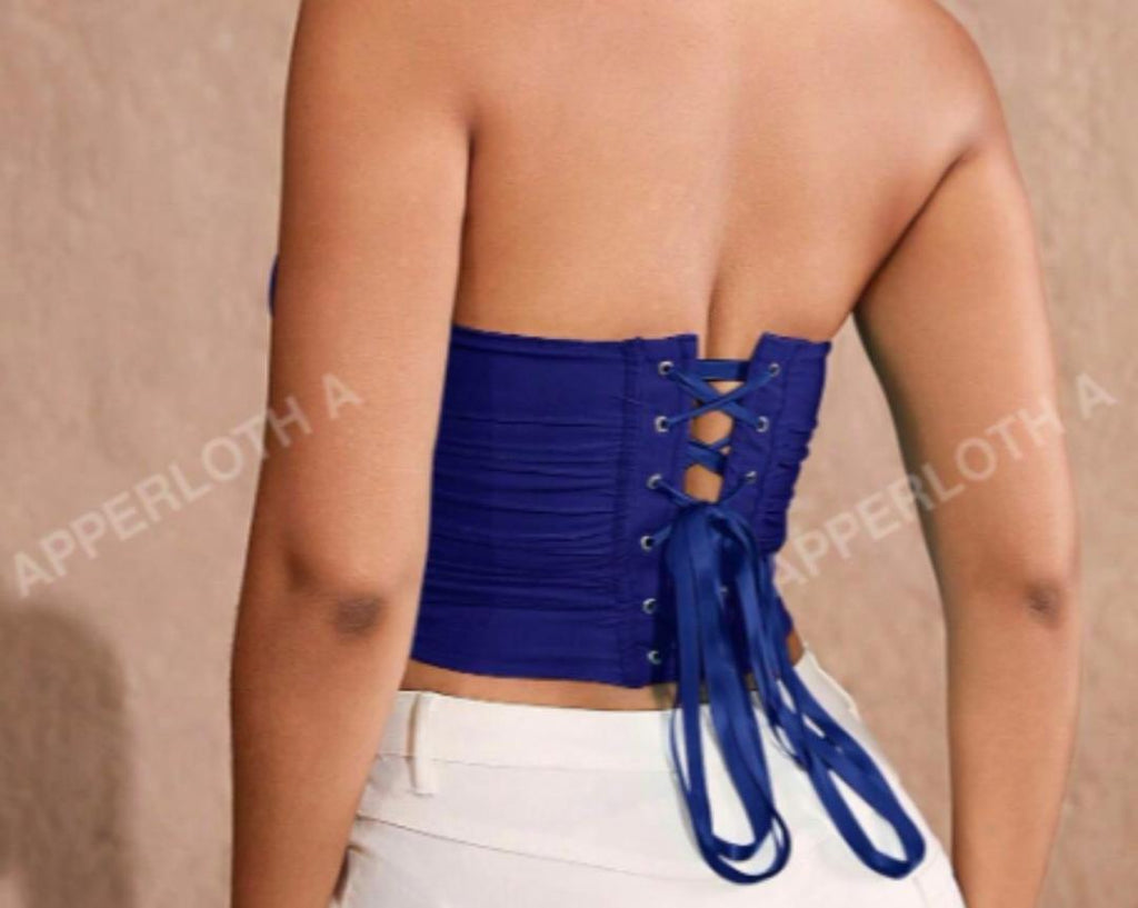 Corset azul rey cordones