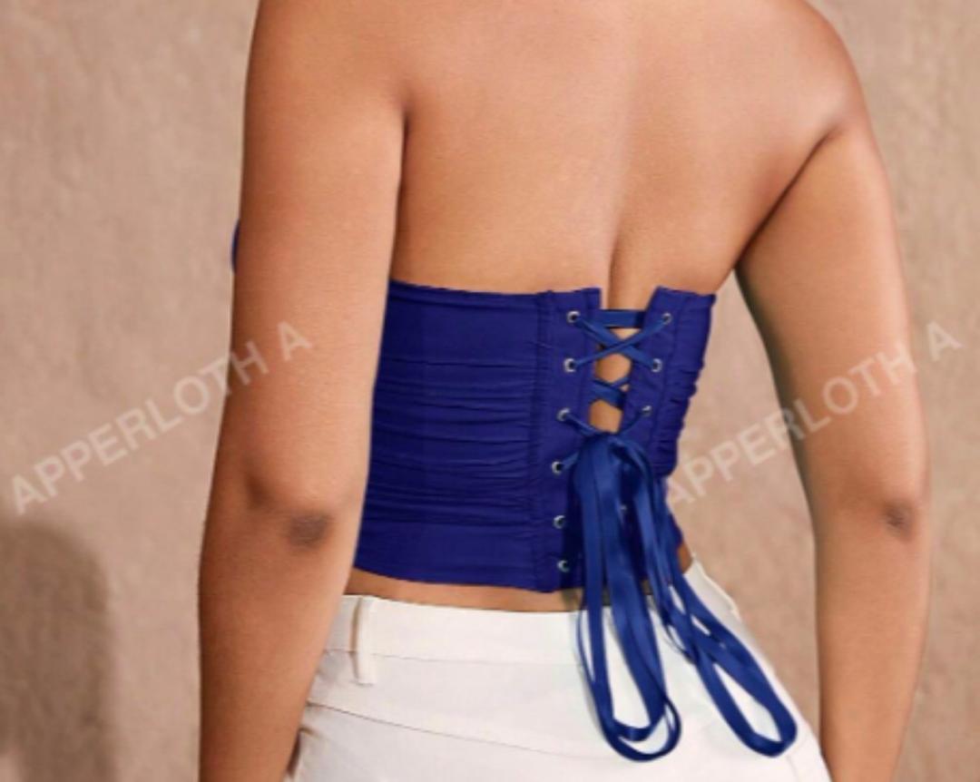 Corset azul rey cordones