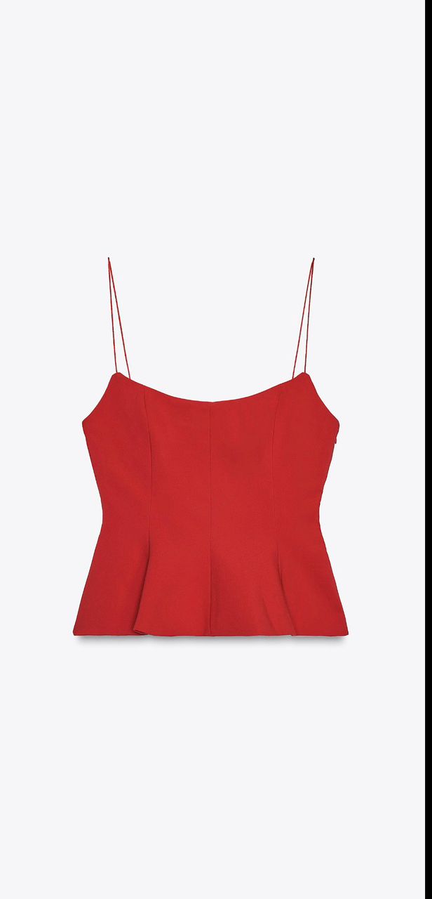 Top rojo peplum Zara