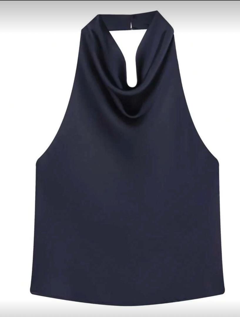 Blusa halter de saten