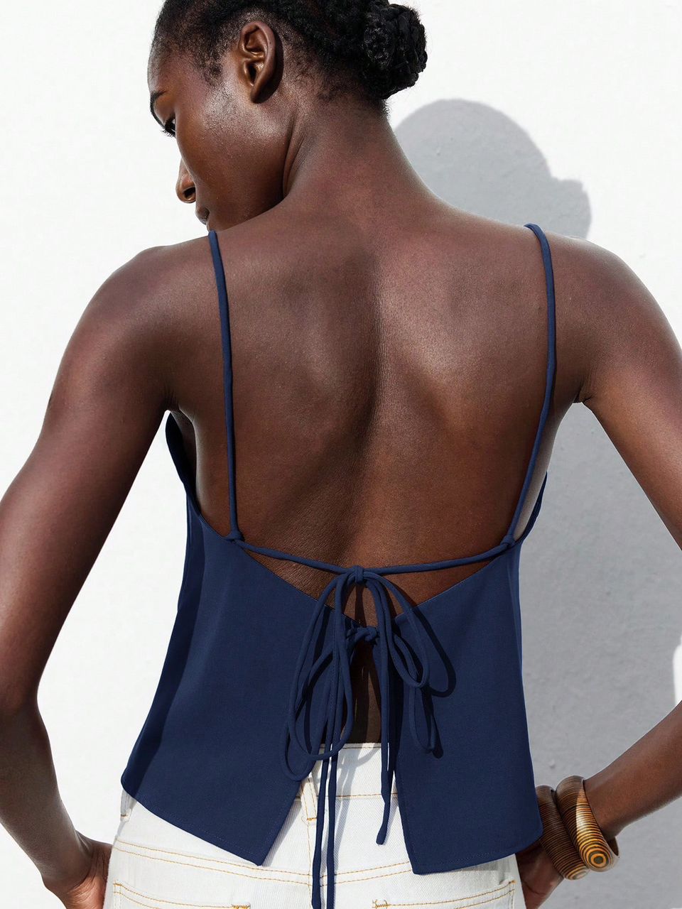 Top azul marino