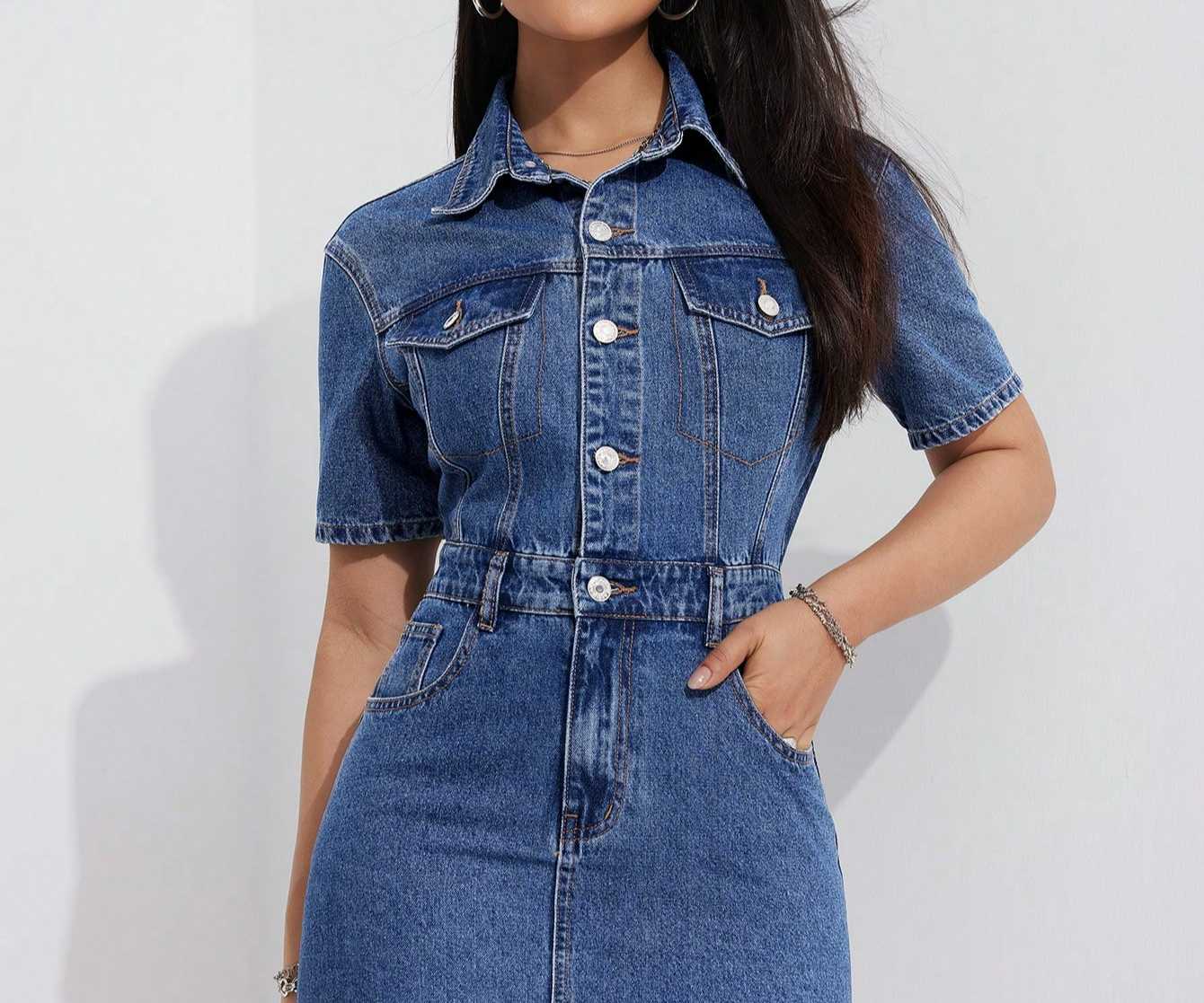 Vestido mini de denim
