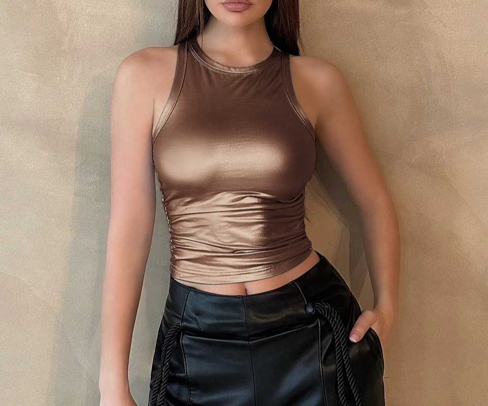Top halter metalizado